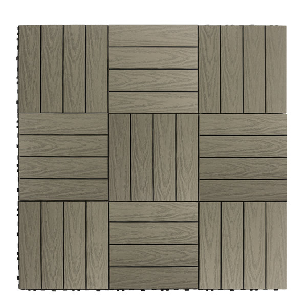 NewTechWood Naturale Composite 12" x 12" Interlocking Deck Tiles in